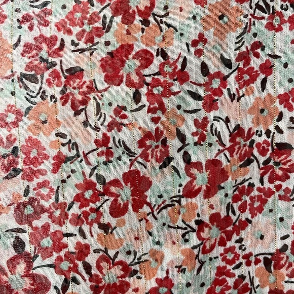 Torrid Floral Metallic Sheer Chiffon Button Down Long Sleeve Blouse Boho 2X - Picture 10 of 10